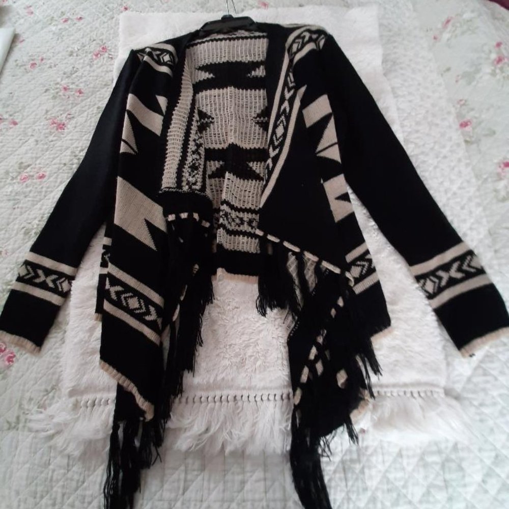 Cardigan Shawl Sweater Draped Open Tunic Wrap